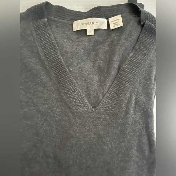 Inhabit lightweight v-neck sweater. Dark grey size S - Picture 2 of 2